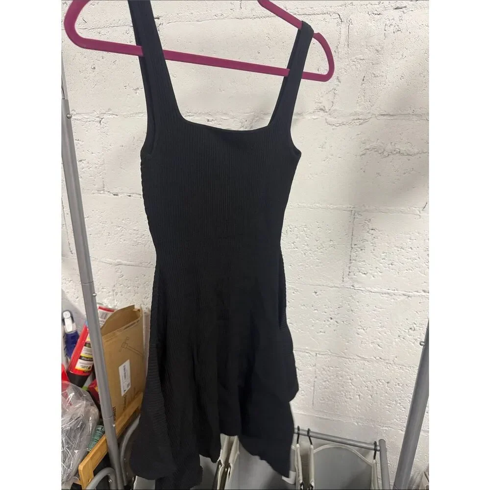 Classic Black Ribbed Tank Dress - ALC - Size Small Like New Skater Dress